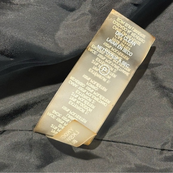 KARL LAGERFELD PARIS Sz 16 Bomber Jacket Twill Vegan Leather Combination NEW - Picture 12 of 12